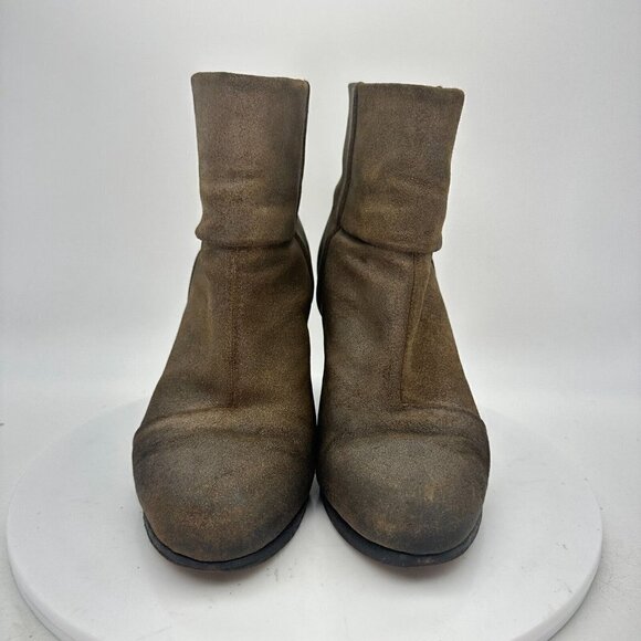 Rag & Bone Distressed Women Size 7.5 EU 37.5 Suede Back Zipper Heel Boot Brown - Picture 2 of 13